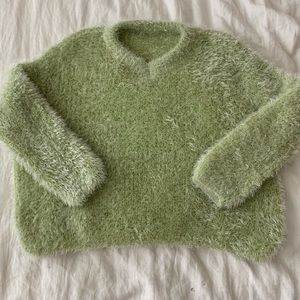 oversized green sweater